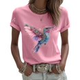 thumbnail image 3 of Mfakffe Breast Cancer Shirts for Women Breast Cancer Awareness Crew Neck Short Sleeve T-Shirt Hummingbird Pink Ribbon Graphic Loose Tee, 3 of 5