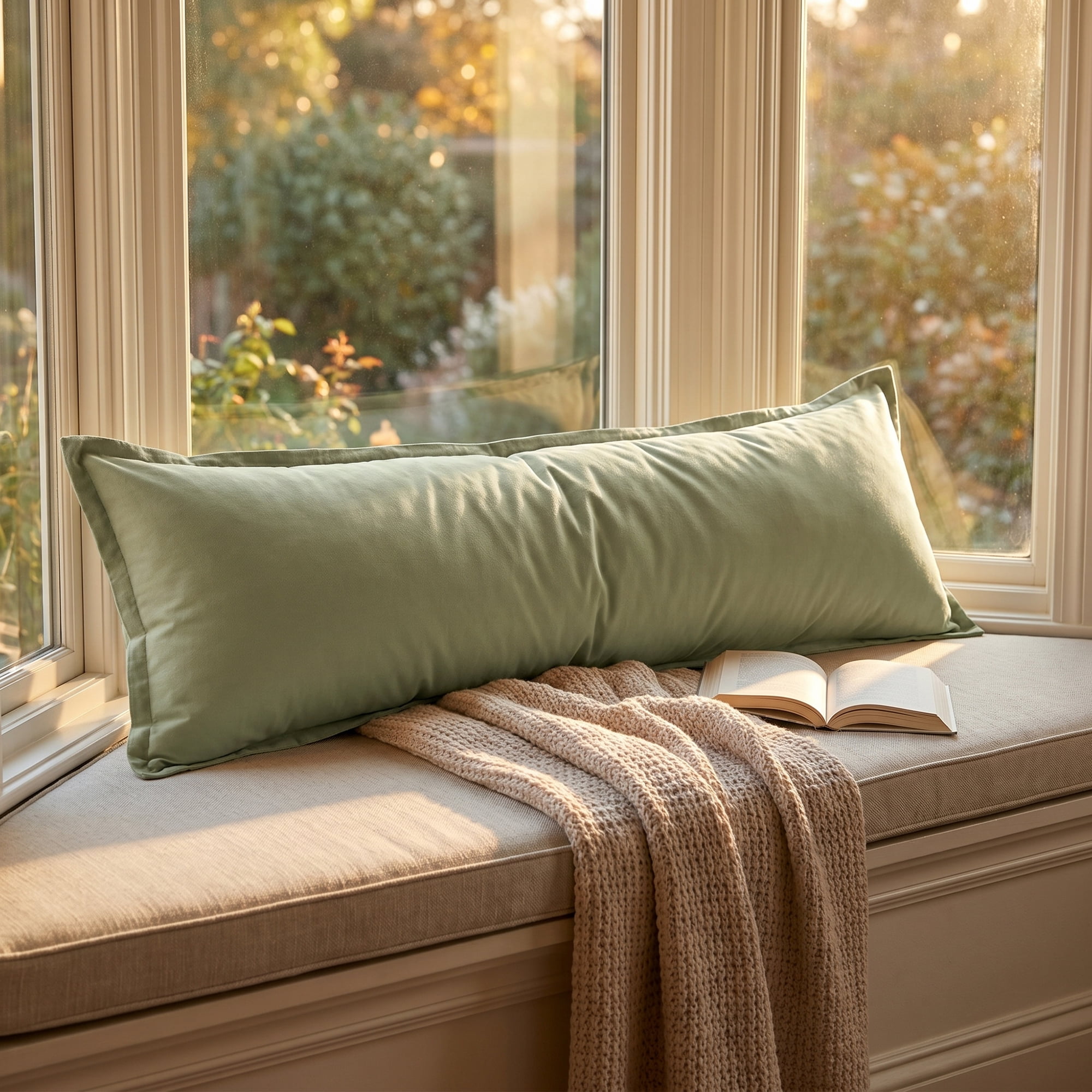 Unique Bargains 1 Pack Soft Cooling Cotton Pillow Covers Wrinkle Resistant Bean green B