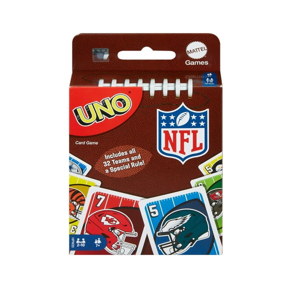 UNO NFL Card Game for Kids, Adults and Family Night, Features All 32 NFL Teams