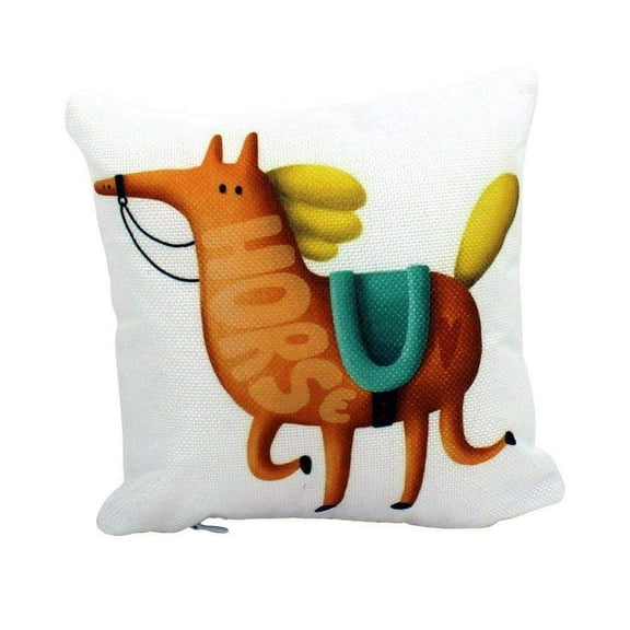 MINI: Horse Running Pillow & Insert | Throw Pillow | 8 x 8 | Horse Animal Lover | Funny Horse Pillow | Tiny House Decor | Lumbar Pillow