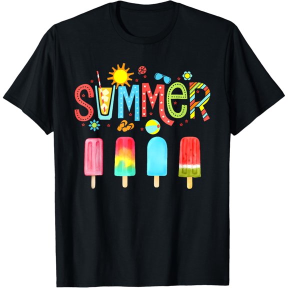 Exquisite and comfortable-Hello Summer Vacation Ice Cream Popsicle Ice Lolly Gifts T-Shirt