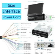 Podofo Single Din 7 Automatic Motorized Flip Out Screen Car Stereo Radio with Mirror Link Backup Camera