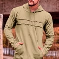 thumbnail image 1 of Handshe Trendy Men's Solid - Color Long - Sleeve Drawstring Hooded Casual Sweatshirt Jacket, 1 of 6