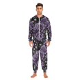 thumbnail image 3 of FORMRS Onesies Pajama for Adults Unisex Hoodie Winter Jumpsuit One Piece Sleepwear, Sizes S-2XL, Purple Roses, 3 of 7