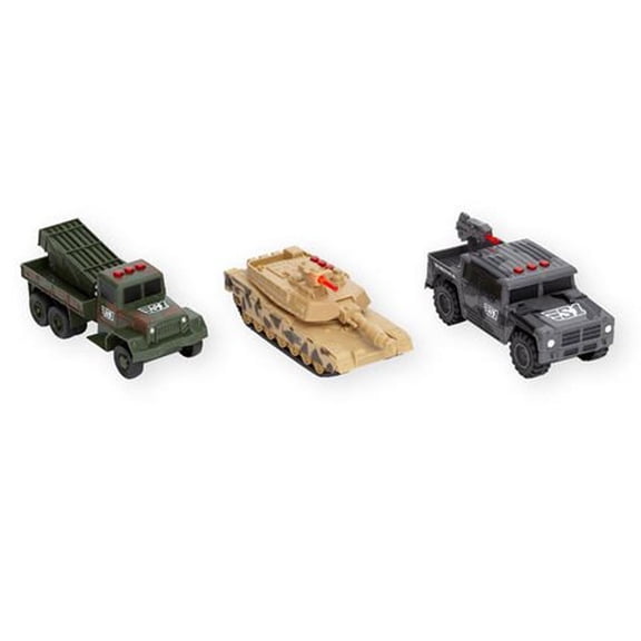 True Heroes 3 Pack Light and Sound Vehicles - Grey, Green and Tan