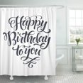thumbnail image 1 of ABPHQTO Cortina de ducha de baño con texto dorado sobre negro Feliz cumpleaños letras inscripción 165x180 cm ABPHQTO PKNMT66x72Shower-7795, 1 of 2