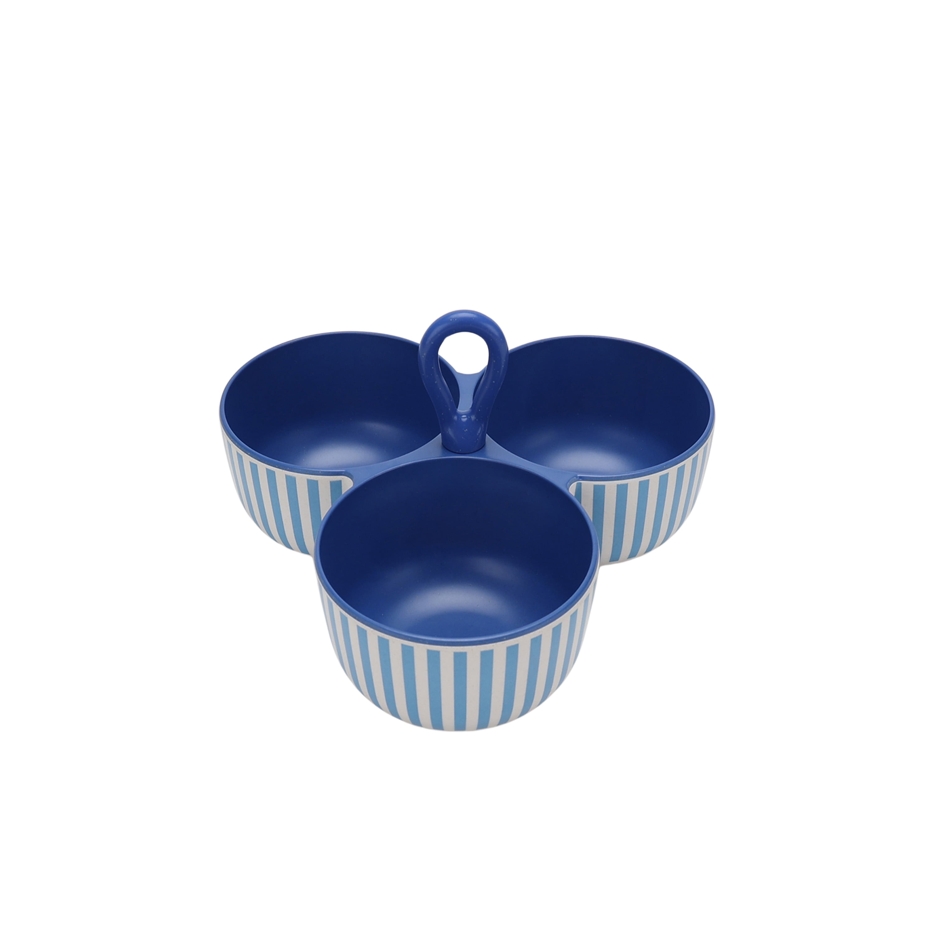 Mainstays by Becky G. & Alejandra Bamboo Melamine Triple Condiment Server, Blue Stripe