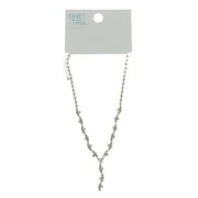 Time and Tru Woman's Stone Y Necklace, Rhodium