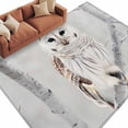 thumbnail image 2 of Owl On Branch Area Rug 5x7 FT, Non Slip Bedroom Throw Carpet, Framhouse Winter Landscape Tree Birds Washable Soft Floor Carpet Non-Shedding Rug for Dining Room Bedside Classroom Desk, 2 of 9