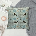thumbnail image 2 of Shiartex  Vintage Quilted Pillowcover, Pattern Birds and Cages Illustration Freedom Escape Art, Standard Queen Size Pillow Cover for Bedroom, 2 of 5