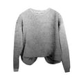 thumbnail image 4 of Womens Sweater Long Sleeve Gradient Printed Casual Loose Hoodless Sweater Blouse Gray M Sweater for Women, 4 of 4