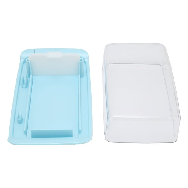 Butter Box, Food Grade Plastic Butter Container Multi-Purpose No Odor Rectangular Non- For Home For Kitchen Blue