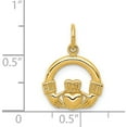 thumbnail image 5 of 14K Yellow Gold Claddagh Charm (19 X 14) Made In United States c379, 5 of 6