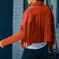 thumbnail image 3 of Fringe Coat for Women Faux Suede Leather Cowboy Style Coat Long Sleeve Tassels Cardigan Short Coat for Autumn Women Blazers and Suit Jackets Blazer Jackets for Women, 3 of 7
