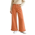 thumbnail image 3 of Zulora Women's Fashion High Waist Straight Leg Jeans Ruffle Hem Denim Long Pants with Pockets Button Zipper Casual Trouser, 3 of 9