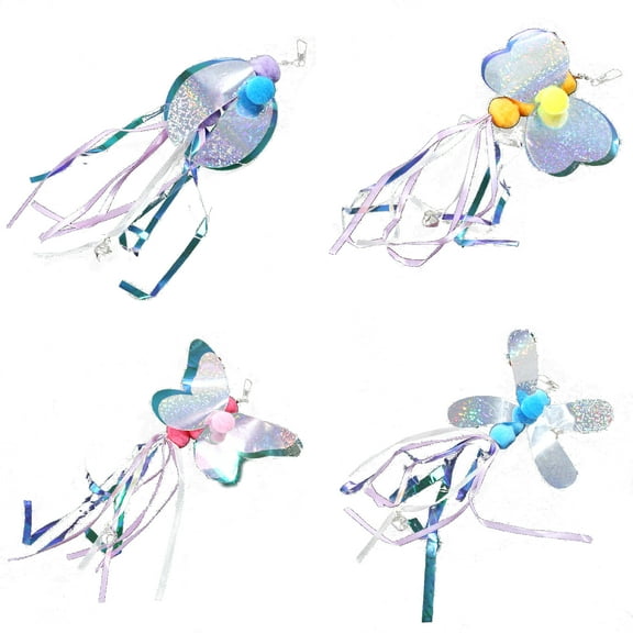 4pcs Toy Accessories with Tassels Replacement Heads Wand Refills Toy Attachments Shape Wand Refills