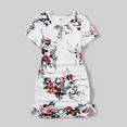 thumbnail image 3 of PatPat Family Matching All Over Floral Print Short-sleeve Drawstring Ruched Bodycon Dresses and Colorblock Short-sleeve T-shirts Sets, 3 of 6