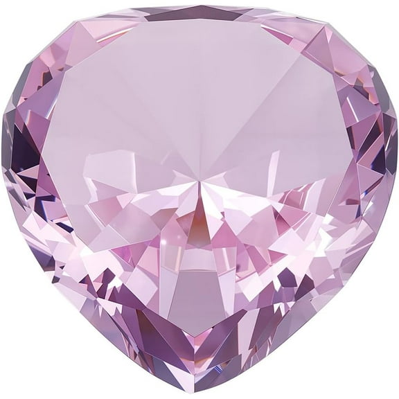 1pc K9 Glass Rhinestone Heart Ornaments for Home Desktop Decoration Pearl Pink 58.5~59x58.5~59x34~34.5mm