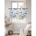 thumbnail image 3 of Blue Flowers Sheer Curtains for Living Room Bedroom, Light-filtering Sheer Curtain, Retro Spring Watercolor Leaves Floral LigRod Pocket Voile Window Treatment Drapes, 52’’Wx54’’L, 2 Panels Set, 3 of 7