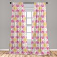 thumbnail image 4 of Ambesonne Pink Curtains, Lily Flowers Geometric Back, Pair of 28"x63", Pastel Brown Dried Rose, 4 of 4