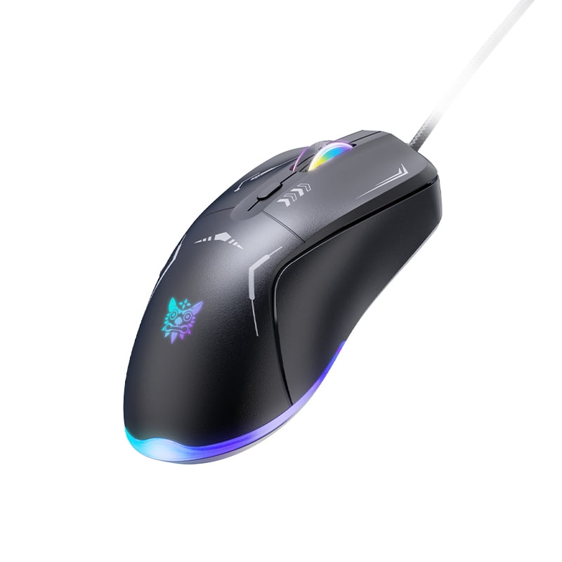 Onikuma Cw917 Wired Gaming Mouse 6 Levels Adjustable 6400 Dpi 7 Programmable Buttons 7 Rgb Lighting Modes Ergonomic Mice for Pc