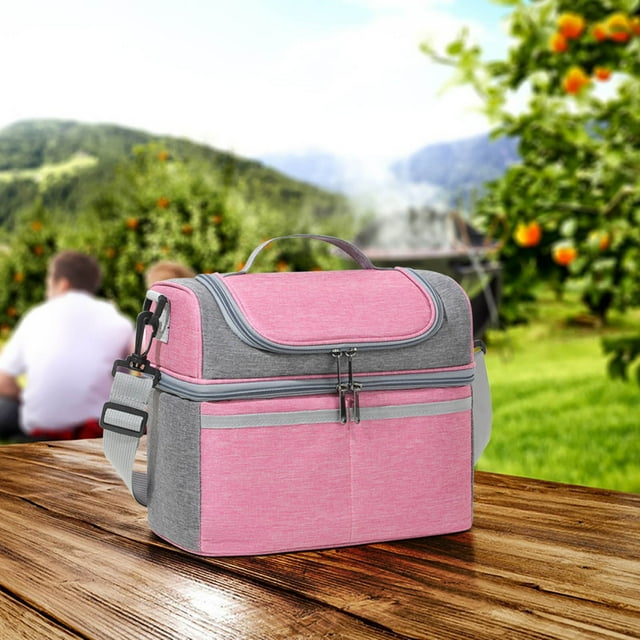 Lonchera, Bento Boxes, Bolsa de almuerzo portátil de doble capa, bolsa térmica de gran capacidad, bolsa térmica para picnic al aire libre, bolsa Bento, embalaje de almuerzo de doble capa