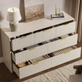 thumbnail image 5 of FURNIWAY Beige 7 Drawer Dresser for Bedroom, Modern Fluted Dresser with Gold Metal Handles, Wide Chest of Drawers for Bedroom,Living Room, Entryway, Hallway, 5 of 7