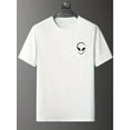 thumbnail image 1 of Unique Alien Graphic Print Crew Neck Tee - Men's Casual Short Sleeve T-Shirt for Summer Outdoor Activities - Creative Fashion Clothing for Men, 1 of 6