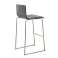 thumbnail image 4 of Mara Contemporary Barstool In Stainless Steel And Grey Faux Leather - Set Of 2, 4 of 7