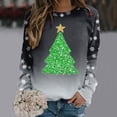 thumbnail image 2 of Gibobby Sudaderas para mujer Sudadera de moda para mujer con estampado de Navidad, cuello redondo, camisetas informales de manga larga, camisas de entrenamiento(Gris oscuro,G), 2 of 5