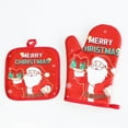 thumbnail image 5 of Clearance Oven Mitts under $7 Christmas Oven And Potholders Set 2 PCS Christmas Santa Snowman Deer Oven Pot Holders Heat Non Slip Cooking Gloves For Christmas BBQ Cooking Baking Grilling, 5 of 8