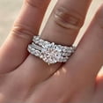 thumbnail image 2 of EOEMY 925 Sterling Silver Rings Shiny Zircon Ring Women Wedding Ring Size 6-10-10, 2 of 5