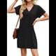 thumbnail image 1 of Vestidos Playeros de Verano para Mujer, con Cuello en V y Corta, Informales, Holgados, Tipo Túnica, para 2025. Negro L, 1 of 7