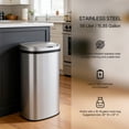 thumbnail image 4 of Innovaze 15.85 Gallon Trash Can with Plastic Lid, Motion Sensor Touchless Kitchen Trash Can, Stainless Steel, 4 of 9