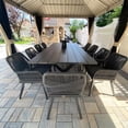 thumbnail image 2 of PURPLE LEAF 11 Pieces Patio Dining Set, Rectangular Aluminum Outdoor Table and 10 Wicker Chairs with Cushions for Garden Kitchen and Porch,, 2 of 10