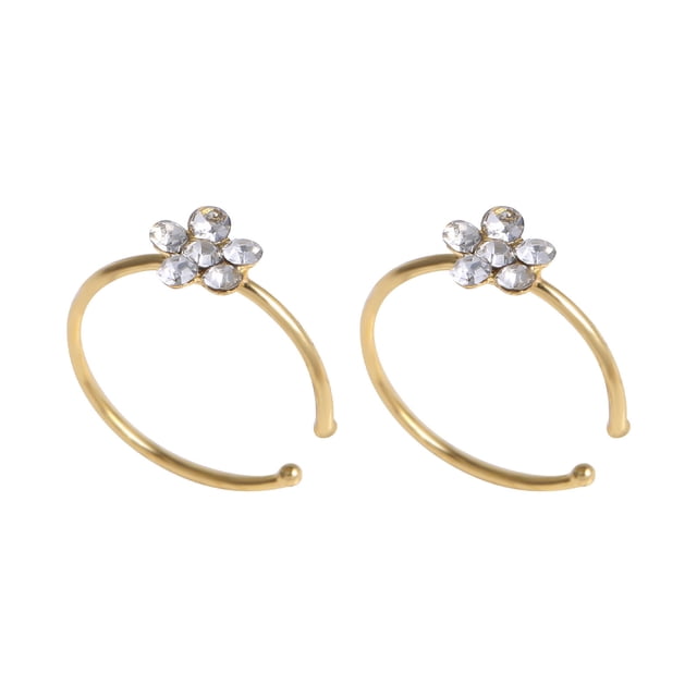 WREESH 2pcs Small Crystal Nose Ring Shiny Crystal Nose Ring Jewelry Gift Ladies Jewelry