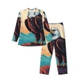thumbnail image 1 of Balery Cartoon Iceberg Bald Eagle Pijama para Hombre de Dos Piezas con Manga Larga, Conjunto de Dormir y Descanso Suave con Bolsillos-Small, 1 of 7