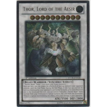 Ragnarok Single Card - Yu-Gi-Oh! - Thor, Lord of the Aesir (STOR-EN038) - Storm of Ragnarok - 1st Edition - Ultimate Rare, A single individual card from the Yu-Gi-Oh! trading and.., By YuGiOh