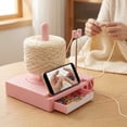thumbnail image 2 of Portable Multi-Functional Yarn Holder Spinner with Phone Stand, Detachable Yarn Spool Box & Crochet Accessories Organizer for Knitting Lovers(Pink), 2 of 6