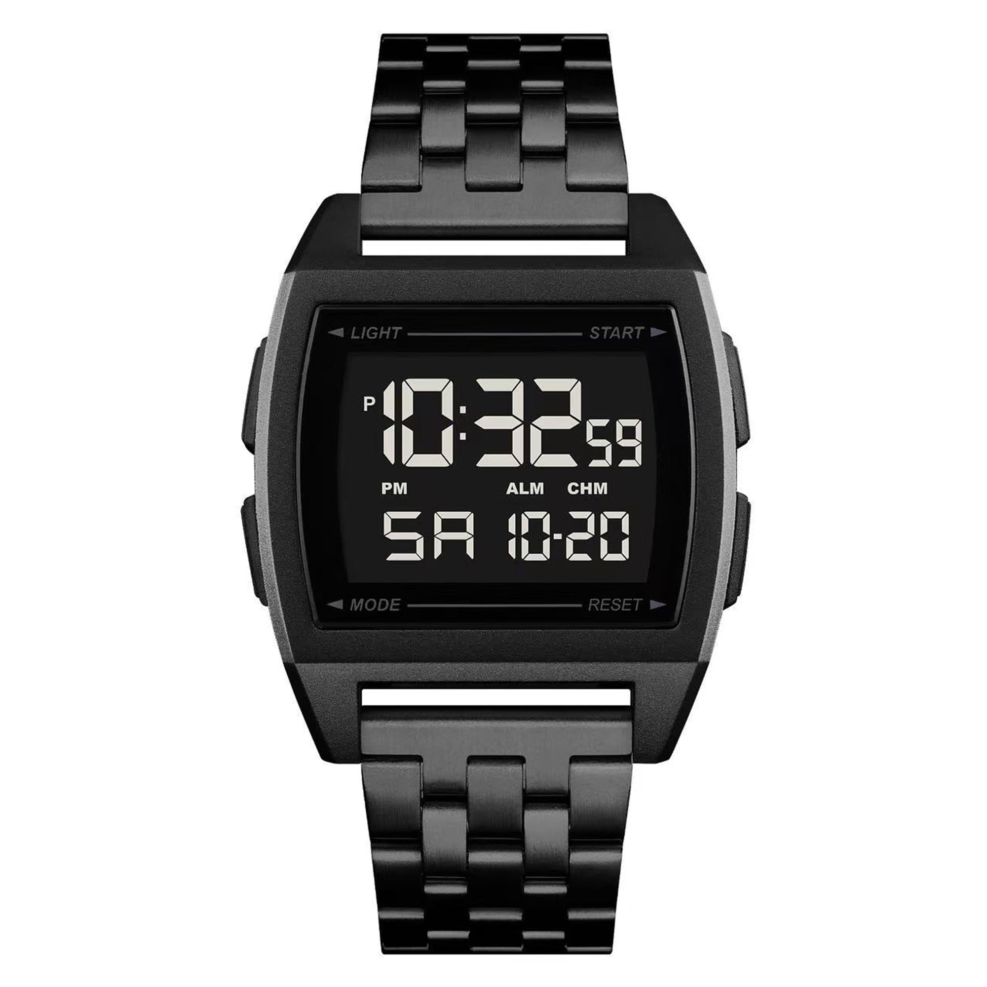 George Men's Digital Sport Wristwatch Metal Bracelet