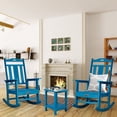 thumbnail image 3 of Nalone Outdoor Rocking Chair, All Weather Resistant Rocking Chair for Porch and Garden Lawn, HDPE Material Oversized Patio Rocker Chair(Blue), 3 of 6