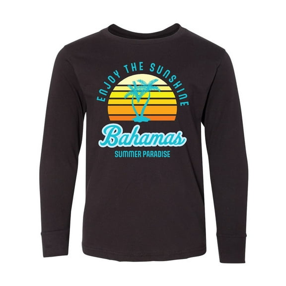 Inktastic Enjoy The Sunshine Bahamas Summer Paradise Long Sleeve Youth T-Shirt