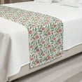 thumbnail image 2 of Floral Bed Runner, Design of Striped Flowers and Leaves Blots Pastel Colored Vintage Pattern, Decorative Bedding Scarf for Hotels Homes and Guestrooms, Queen, Ruby and Reseda Green, by Ambesonne, 2 of 2