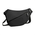 thumbnail image 2 of Bolsa de cintura de hombre 1Pcs 11.4x7.4x1.9" Bolsa de pecho cruzada con múltiples bolsillos, de cuero PU en negro para viajes al aire libre y almacenamiento para llaves del móvil JASKFLY, 2 of 8