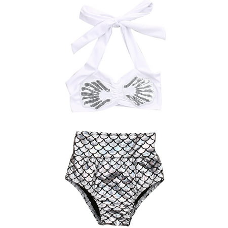 

Bmnmsl LBaby Girls Swimwear Little Mermaid Princess Bathing Bikini Set
