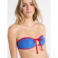 thumbnail image 5 of No Boundaries Stars and Stripes Reversible Bandeau Tie Front Swim Top, Women's XXS-XXL, 5 of 6