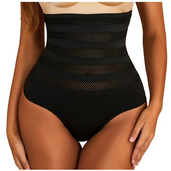 AOOCHASLIY Shapewear for Women Clothes Women Breath Soft Breath Control Hip Lift High Waist Fishnet Panel Panty Body Shapewear