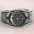 thumbnail image 3 of AYYUFE Wide Silver Color Men Ring Alloy Eagle Compass Carved Finger Ring Jewelry Accessaries Alloy Silver, 3 of 8