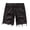 Black, variant on Joernso Men Summer Distressed Denim Shorts Button Zipper Fly Multi Pockets Short Jeans Straight Fit Ripped Holes Knee Length Distressed Denim Shorts