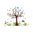 thumbnail image 2 of Bearachild Pegatinas de fondo extraíbles de árbol de colores, póster de pared de animales, Mural de dibujos animados, papel tapiz, calcomanías de arte Decoración del hogar Bearachild HA075033-01, 2 of 6